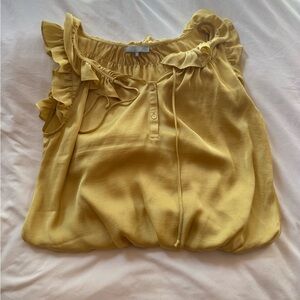 Violet & Claire Mustard Ruffled Blouse